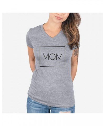 Mom Boxed T-Shirt Women's Grey V-neck $20.09 T-Shirts