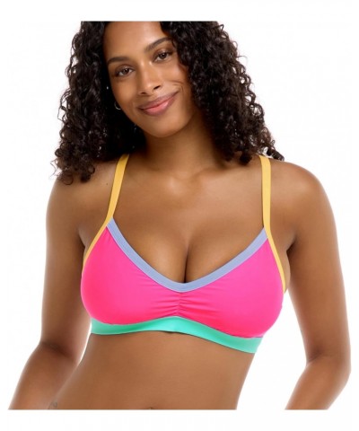 Women's Standard Drew D, DD, E, F Cup Bikini Top Swimsuit with Adjustable 2-Way Back Detail, Bubble Gum Colorblock $20.97 Swi...