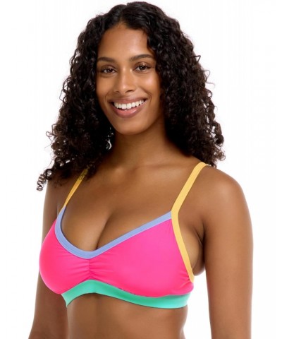 Women's Standard Drew D, DD, E, F Cup Bikini Top Swimsuit with Adjustable 2-Way Back Detail, Bubble Gum Colorblock $20.97 Swi...