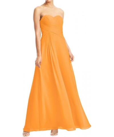 Bridesmaid Dresses Prom Dress - Long Evening Dress Chiffon Pleat Orange $30.79 Dresses