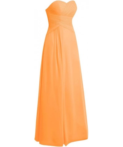 Bridesmaid Dresses Prom Dress - Long Evening Dress Chiffon Pleat Orange $30.79 Dresses