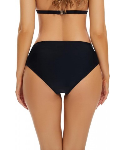 V Cut Ruched Bikini Bottoms for Womens Twist Front Bathing Suit Bottoms Swimsuit Bottoms Swim Bottoms for Women Black $8.68 S...