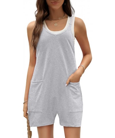 Womens Rompers Jumpsuits Casual Summer Outfits 2024 Shorts Overalls Jumpers with Pockets Loose Comfy Fashion Clothes Grey $13...