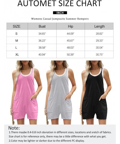 Womens Rompers Jumpsuits Casual Summer Outfits 2024 Shorts Overalls Jumpers with Pockets Loose Comfy Fashion Clothes Grey $13...