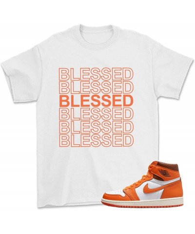 Shirt for Jordan 1 High OG Starfish Orange 1s White Blessed $12.59 T-Shirts