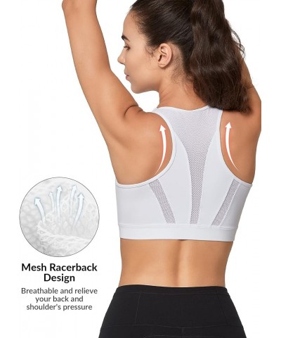 High Impact Zip Front Closure Sports Bras, Support for Large Bust Women, Supportive Comfortable White $23.75 Lingerie