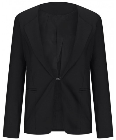 High Neck Blazer for Women Winter Fall Long Sleeve Work Blazer Sexy Cardigan Jackets Blazer Outfit Women 2024 S-729 Black $10...