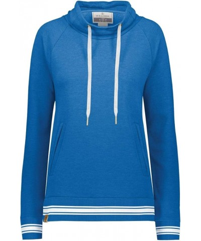 Women's Ladies All-American Funnel Neck Pullover Royal Heather/White $26.62 Activewear