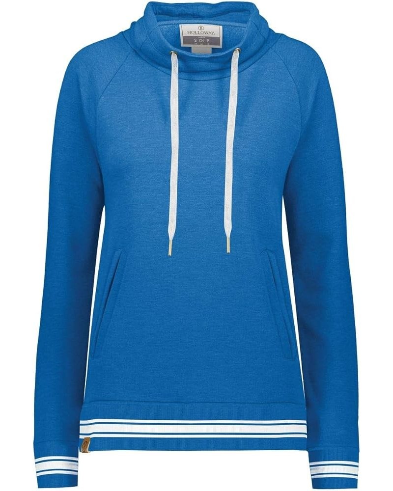 Women's Ladies All-American Funnel Neck Pullover Royal Heather/White $26.62 Activewear