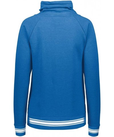 Women's Ladies All-American Funnel Neck Pullover Royal Heather/White $26.62 Activewear