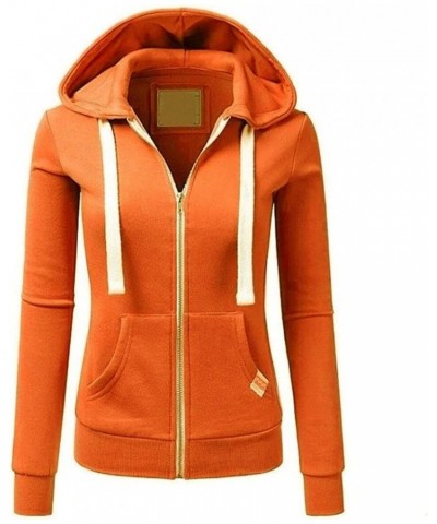 Womens Hooded Sports Set Long Sleeve Zip Up Sweatsuits 2 Piece Sports Outfit Casual Sweatpants Joggers Set 05&orange $11.76 O...