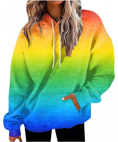 Women's Fall Fashion 2023 Hoodies Daily Versatile Crewneck Sweatshirts Long Sleeve Gradient Top Sweatshirts, S-5XL 2-orange $...