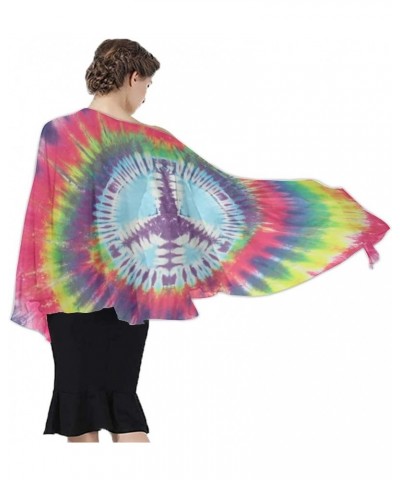 Women Swimwear Pareo Beach Cover Up Bikini Sarong Swimsuit Wrap Skirts Tie Dye Peace Sign $10.55 Swimsuits