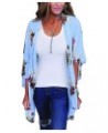 Women's Sheer Chiffon Summer Blouse Tops Kimono Cardigan Floral Casual Loose Cover Ups Swimwear Blue $13.05 Swimsuits