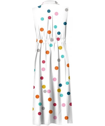 Club Dresses for Women 2023, Women's Patterned Printed Long Dress with Pockets Sleeveless Lapel Summer Dresses 01-multicolor ...