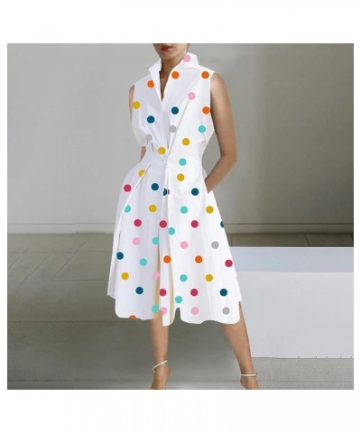 Club Dresses for Women 2023, Women's Patterned Printed Long Dress with Pockets Sleeveless Lapel Summer Dresses 01-multicolor ...