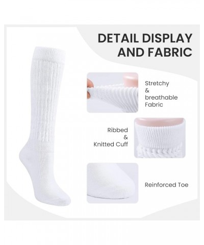 Slouch Socks Women 3 Pairs Scrunch Knit Knee High Boot Socks Size 6-11 White $12.73 Activewear