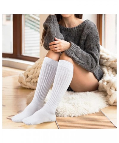 Slouch Socks Women 3 Pairs Scrunch Knit Knee High Boot Socks Size 6-11 White $12.73 Activewear