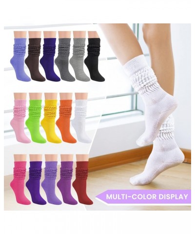 Slouch Socks Women 3 Pairs Scrunch Knit Knee High Boot Socks Size 6-11 White $12.73 Activewear