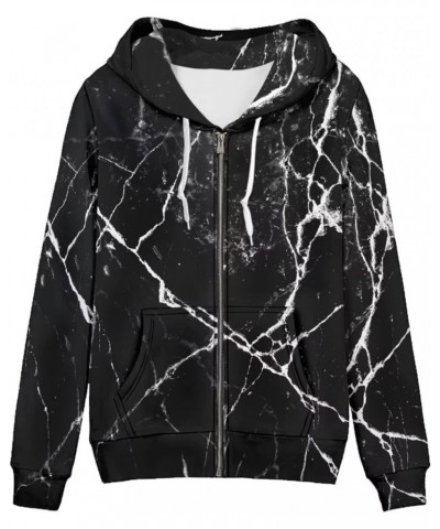 Cute Zip Up Hoodies & Sweatshirts for Women XS-5XL Fall Pullover Tops Black Marble Print $19.88 Hoodies & Sweatshirts