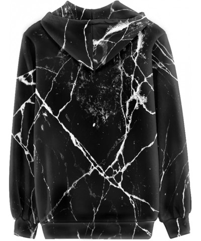 Cute Zip Up Hoodies & Sweatshirts for Women XS-5XL Fall Pullover Tops Black Marble Print $19.88 Hoodies & Sweatshirts