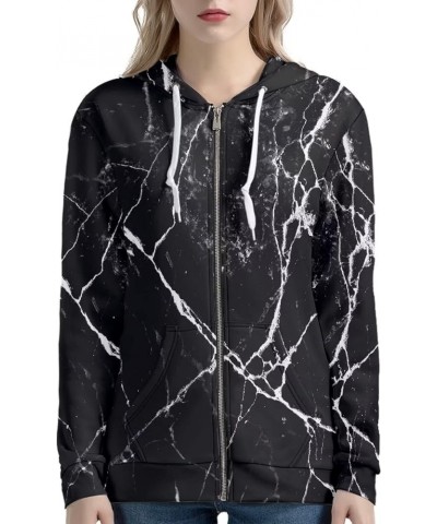 Cute Zip Up Hoodies & Sweatshirts for Women XS-5XL Fall Pullover Tops Black Marble Print $19.88 Hoodies & Sweatshirts