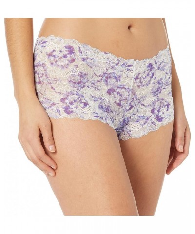 womens Underwear Boy Shorts With Cheeky Fit, Cheeky Lace Boyshort Underwear (Retired Colors) Lilac Rose Print White $9.72 Lin...