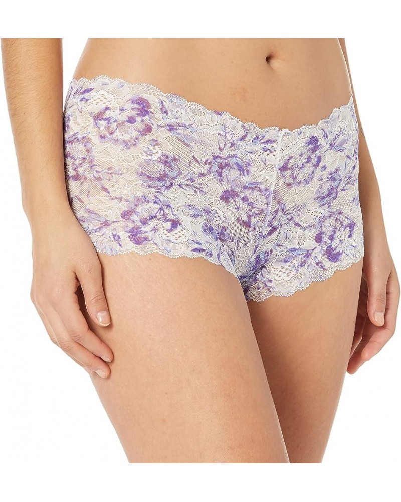 womens Underwear Boy Shorts With Cheeky Fit, Cheeky Lace Boyshort Underwear (Retired Colors) Lilac Rose Print White $9.72 Lin...