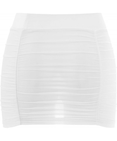 Women's Stretch Spandex Bodycon Mini Pencil Skirt Low Waisted Slim Tube Tight Hip Mini Skirts Type B White a $6.17 Skirts