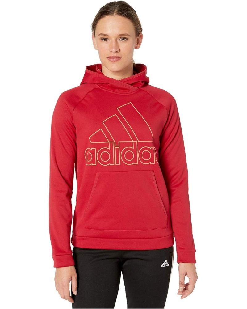 Women's Team Issue Badge of Sport Hoodie, Active Maroon/Hi-Res Coral, X-Small $19.95 Activewear