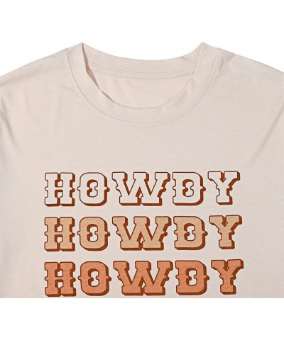 Howdy Cowgirl Shirt Women Western Southern Retro Shirt Cute Country Music Graphic Tees Summer Colorful Shirt Beige $13.19 T-S...