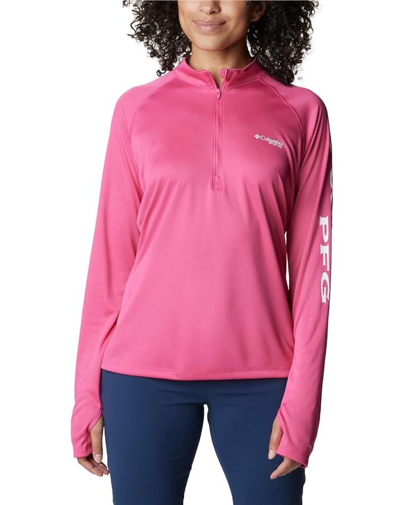 Women's Tidal Tee 1/4 Zip Ultra Pink/White Logo Large $18.27 Others