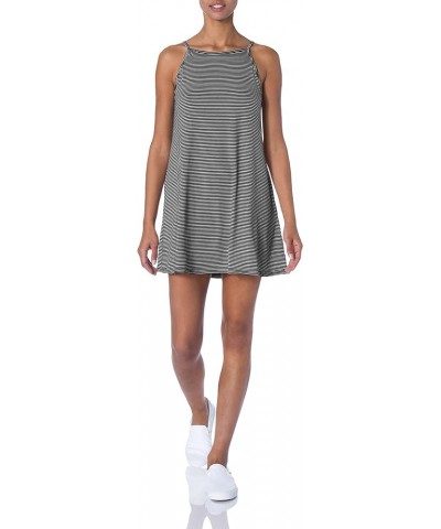 Women's Strappy Back Knit Swing Dress Black/Grey $11.92 Dresses