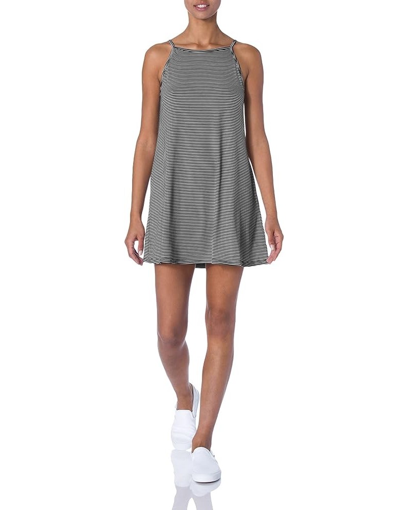 Women's Strappy Back Knit Swing Dress Black/Grey $11.92 Dresses