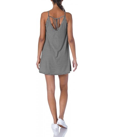 Women's Strappy Back Knit Swing Dress Black/Grey $11.92 Dresses