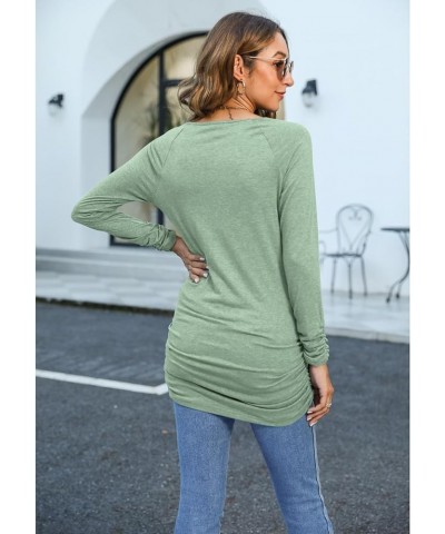 Womens Basic Casual Long Sleeve Slim Fit T Shirt Dress Tunic Top A Green $7.89 Tops