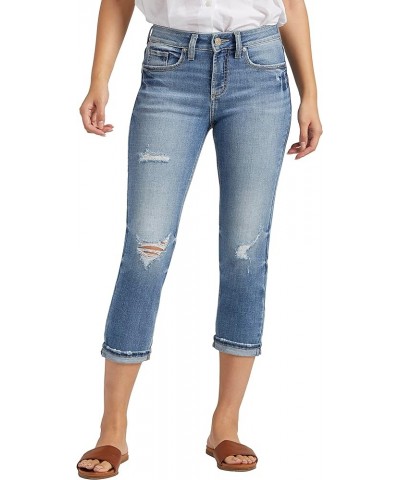 Women's Suki Mid Rise Capri Jeans Med Wash Eae252 $26.99 Jeans