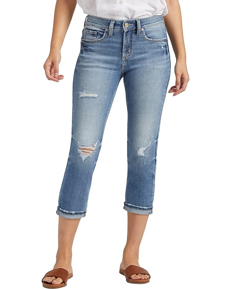 Women's Suki Mid Rise Capri Jeans Med Wash Eae252 $26.99 Jeans