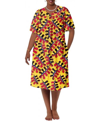 Mumu Dress for Women Short Sleeve Loose House Dress V Neck Casual Moo Moo Dress Knee Length Sleep Dress S-XXXL Multicolor $12...