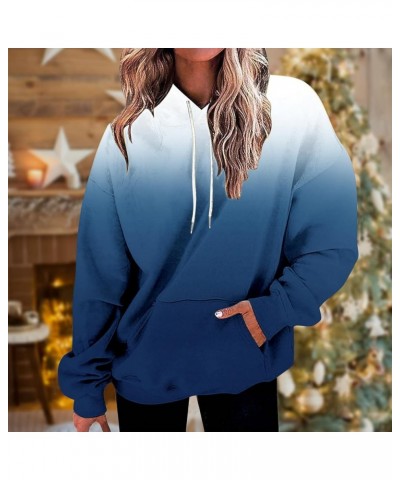 Holiday Sweatshirts For Women Loose Fit Holiday Outfits Long Sleeve Pullover Teen Girls Y2k Hoodie Tops With Pocket Primeblue...