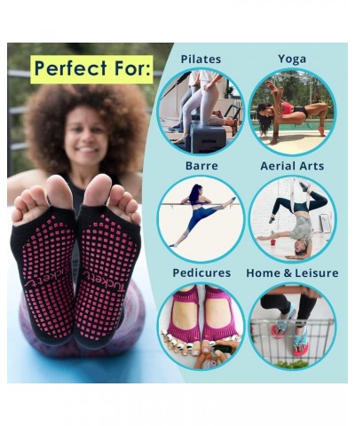 Allegro Toeless Non-slip Grip Socks - Cotton Socks for Yoga, Barre, Pilates, Dance, Ballet - Size 5-13 5-pack $10.25 Activewear