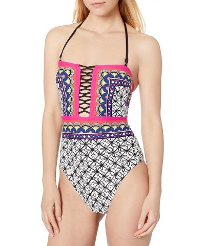 Women's Bandeau One Piece Swimsuit Multi//Tanzania Scarf $48.41 Swimsuits