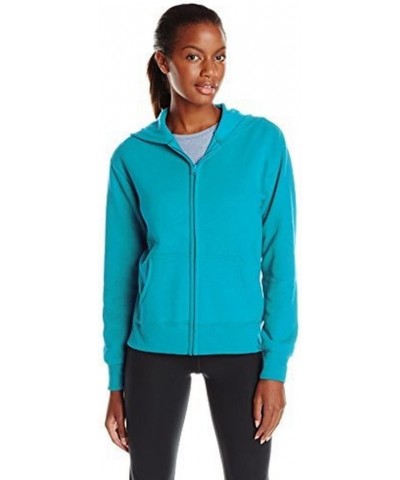 Women's Full-Zip Hooded Sweatshirt, EcoSmart Women's Sweatshirt, Women's Comfortable Hoodie Aquamarine $12.99 Activewear