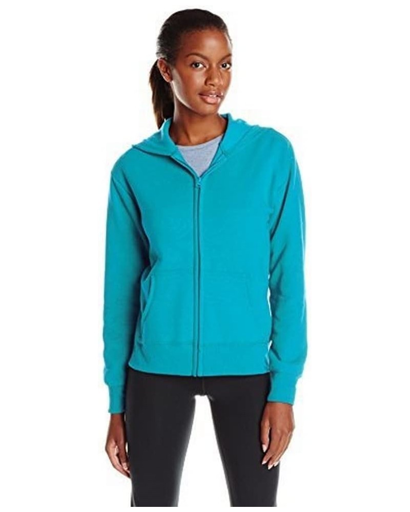 Women's Full-Zip Hooded Sweatshirt, EcoSmart Women's Sweatshirt, Women's Comfortable Hoodie Aquamarine $12.99 Activewear