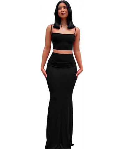 Women Sexy Bodycon Maxi Dress Summer Sleeveless Backless Ribbed Slip Elegant Evening Cocktail Party Long Dresses B Black $16....