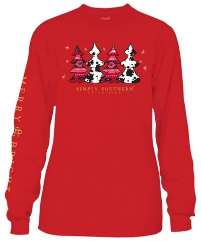 Cowboy Hat Santa Ho Ho Ho Womens Long Sleeve T-Shirt Red $13.00 T-Shirts