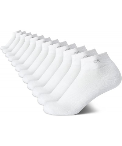 Women's Athletic Sock - Cushion Quarter Cut Ankle Socks (12 Pack) Pure White $16.80 Activewear