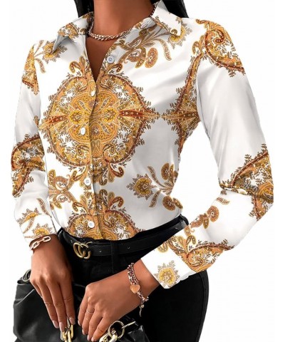 Blouses for Women Button Down Fashion Business Casual Long Sleeve Dressy Shirts Sexy Tops Golda10782-7 $14.78 Blouses