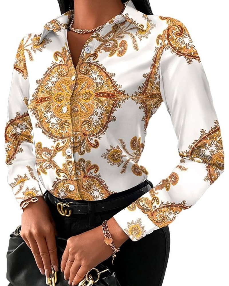 Blouses for Women Button Down Fashion Business Casual Long Sleeve Dressy Shirts Sexy Tops Golda10782-7 $14.78 Blouses