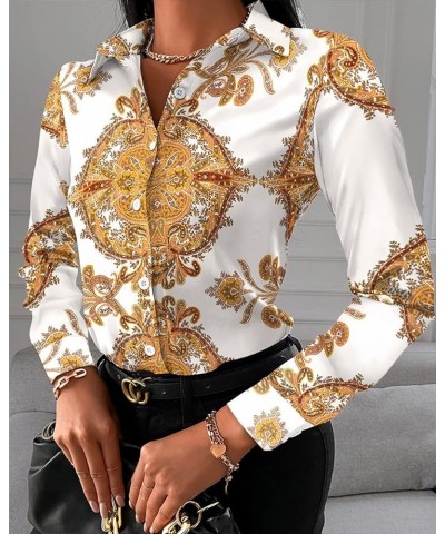 Blouses for Women Button Down Fashion Business Casual Long Sleeve Dressy Shirts Sexy Tops Golda10782-7 $14.78 Blouses